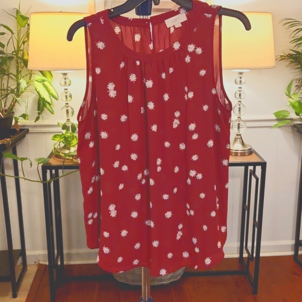 Women's Loft outlet sleeveless blouse, size Medium, Color Maroon